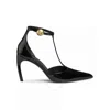 Ferragamo Lysandra Patent T-strap Stiletto Pumps In Black