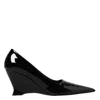 Ferragamo Ladies Black Viola Wedge-heeled Pumps In Black