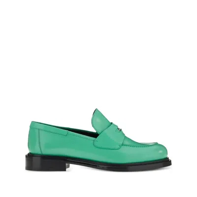 Ferragamo Ladies Fresh Mint Loafers In Green