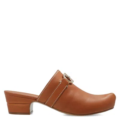 Ferragamo Ladies Gancini Leather Mules In Multi