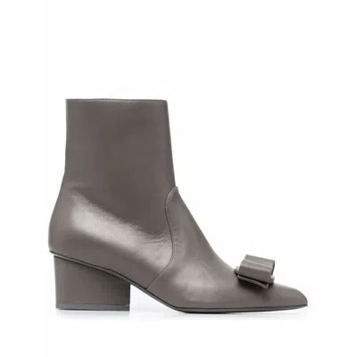 Ferragamo Ladies Grey Boots In Gray