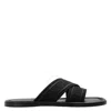 Ferragamo Laurene Logo Womens Round Toe Flat Sandal Slide Sandals In Black