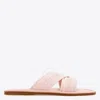 Ferragamo Logo-jacquard Crossover-strap Slides In Pink