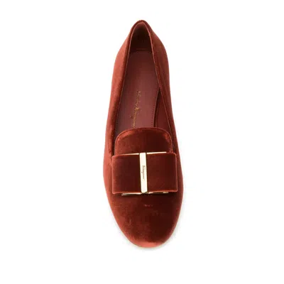 Ferragamo Ladies Orange Loafers