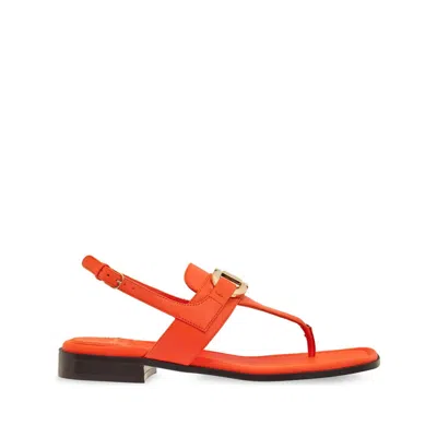 Ferragamo Womens Pumpkin Orange Flip Flops Sandals In Red