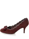 Ferragamo Carla Stud-embellished Suede Pumps In Multi