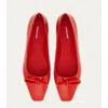 Ferragamo Ladies Red Ballet Flat With Asymmetric Bow In Red