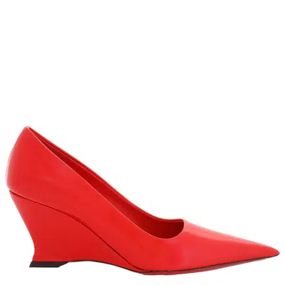 Ferragamo Ladies Red Viola Wedge-heeled Pumps