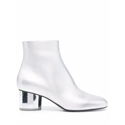 Ferragamo Ladies Silver Tone Boots