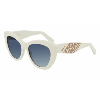 Ferragamo Ladies' Sunglasses Salvatore  Sf1022s-103  53 Mm Gbby2 In White