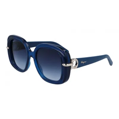 Ferragamo Ladies' Sunglasses Salvatore  Sf1058s-445  54 Mm Gbby2 In Blue