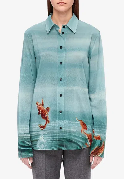 FERRAGAMO LAGUNA PRINT SHIRT