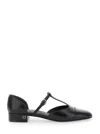 Ferragamo Linette Leather T-strap Ballerina Flats In Multicolor