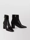 Ferragamo Lamb Leather Ankle Boots With Block Heel