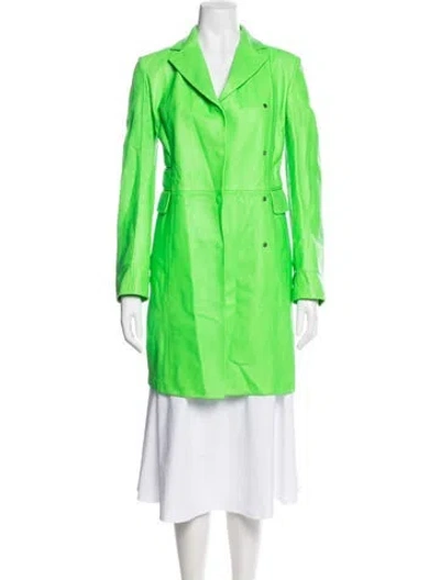 Pre-owned Ferragamo Lamb Leather Coat In Green