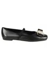 Ferragamo Lamb Leather Flats With Bow Accent