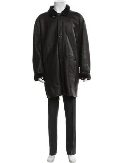Pre-owned Ferragamo Lamb Leather Jacket In Black