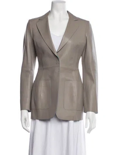 Pre-owned Ferragamo Lambskin Blazer In Grey