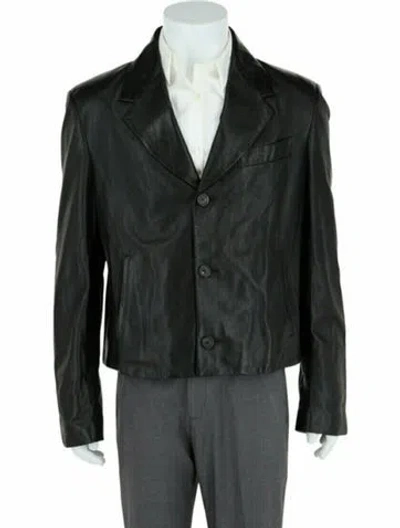 Pre-owned Ferragamo Lambskin Blazer W/ Tags In Black