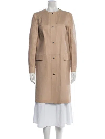 Pre-owned Ferragamo Lambskin Coat In Neutral