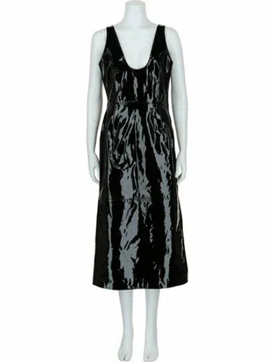 Pre-owned Ferragamo Lambskin Dress W/ Tags In Black
