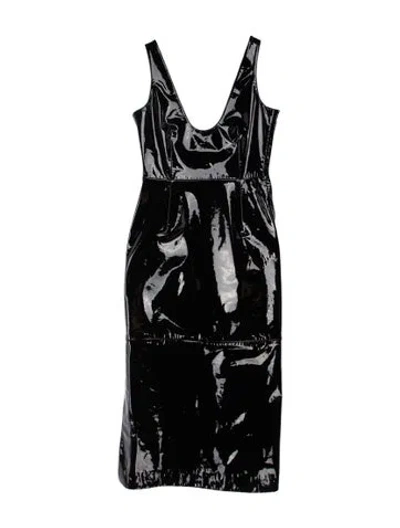 Pre-owned Ferragamo Lambskin Mini Dress In Black