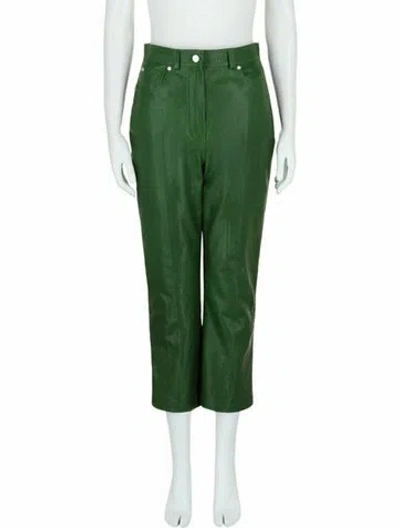 Pre-owned Ferragamo Lambskin Pants W/ Tags In Green