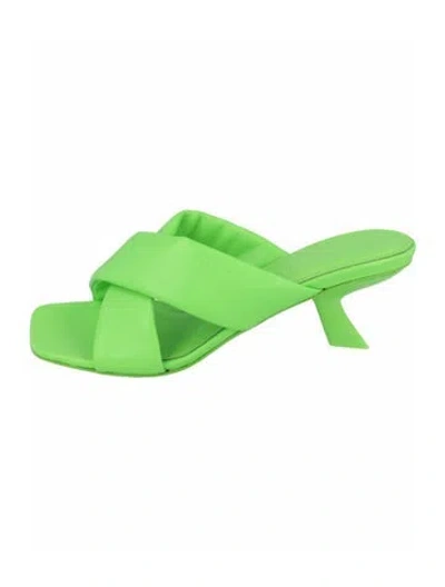 Pre-owned Ferragamo Lambskin Sandals W/ Tags In Green