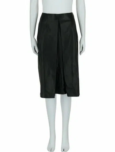 Pre-owned Ferragamo Lambskin Skirt W/ Tags In Black