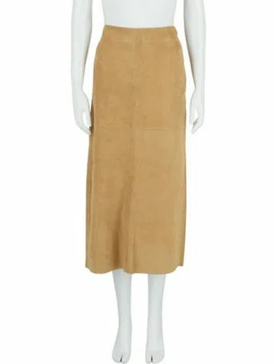 Pre-owned Ferragamo Lambskin Skirt W/ Tags In Brown