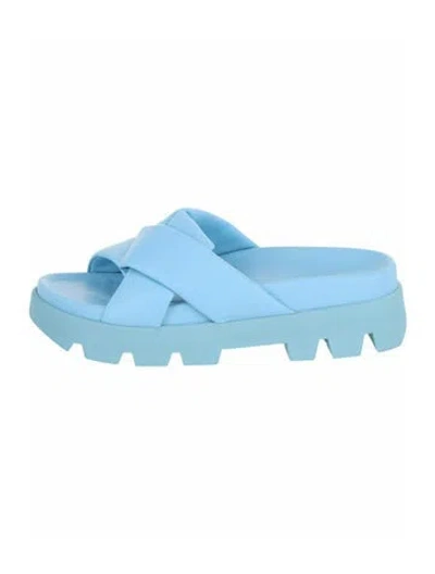 Pre-owned Ferragamo Lambskin Slides W/ Tags In Blue