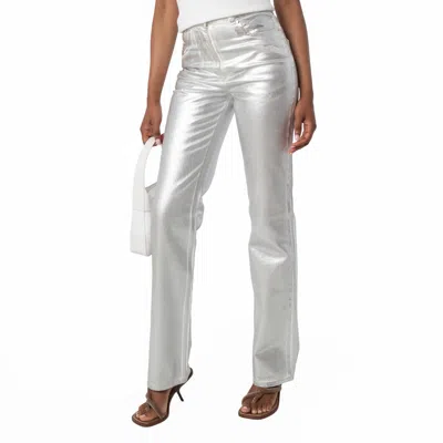 Ferragamo Laminated 5 Pocket Trouser In White