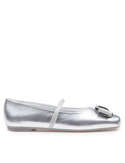 Ferragamo Zina Silver Ballerinas