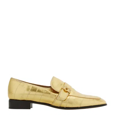 Ferragamo Laminated Loafer With Hug Buckle Detail In Animal Print