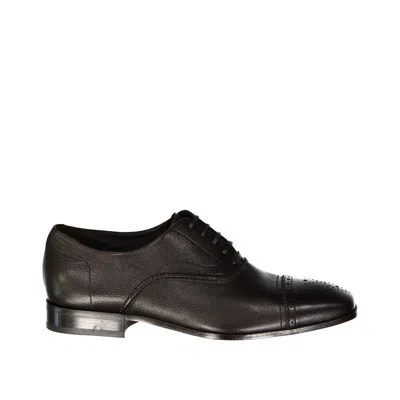 Ferragamo Maxime Appaloosa Leather Dress Shoe In Black
