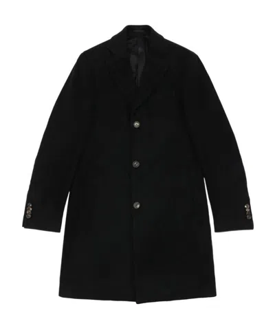 Ferragamo Lapel Button Coat In Black