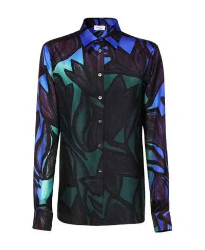 FERRAGAMO LAPEL LONG-SLEEVED SHIRT