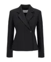 Ferragamo Tailored Blazer With Notched Lapel And Back Vent In Black