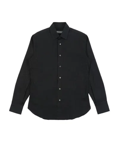 Ferragamo Lapel Shirt In Black