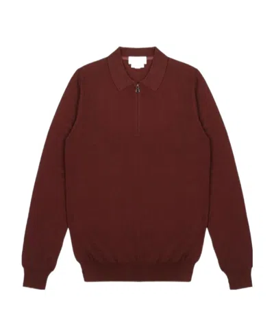 Ferragamo Lapel Sweater In Brown