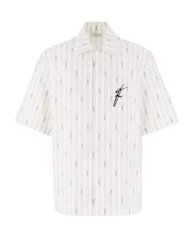 FERRAGAMO LAPEL VERTICAL STRIPED SHIRT