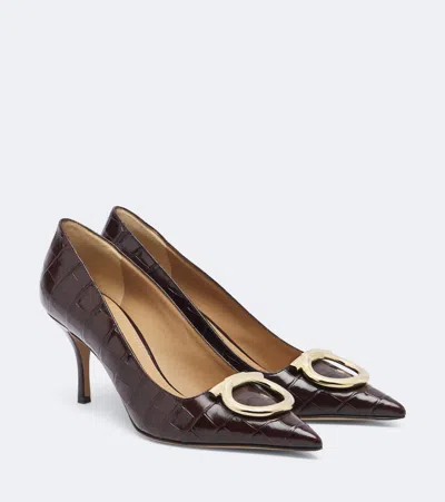 Ferragamo Pumps Lara Gancini Aus Leder In Brown