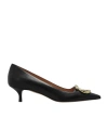 Ferragamo 40mm Gancini Pointed-toe Pumps In Black