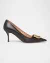 Ferragamo Escarpin Décolleté Maxi Gancini Noir Taille 41