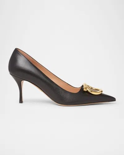 Ferragamo Escarpin Décolleté Maxi Gancini Noir Taille 41 In Black