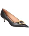 Ferragamo Salvatore Feragamo Logo Leather Pump In Black