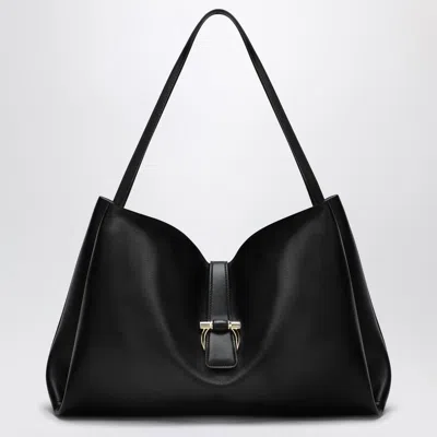 FERRAGAMO FERRAGAMO LARGE BLACK LEATHER TOTE BAG