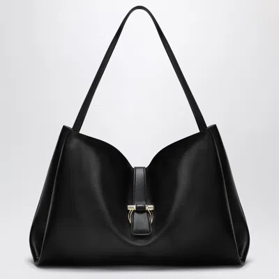FERRAGAMO FERRAGAMO LARGE BLACK LEATHER TOTE BAG