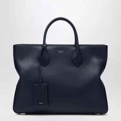 Ferragamo Large Calfskin Tote Bag Men In Purple