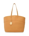 Ferragamo Charming Logo-print Tote Bag In Light Camel/gold